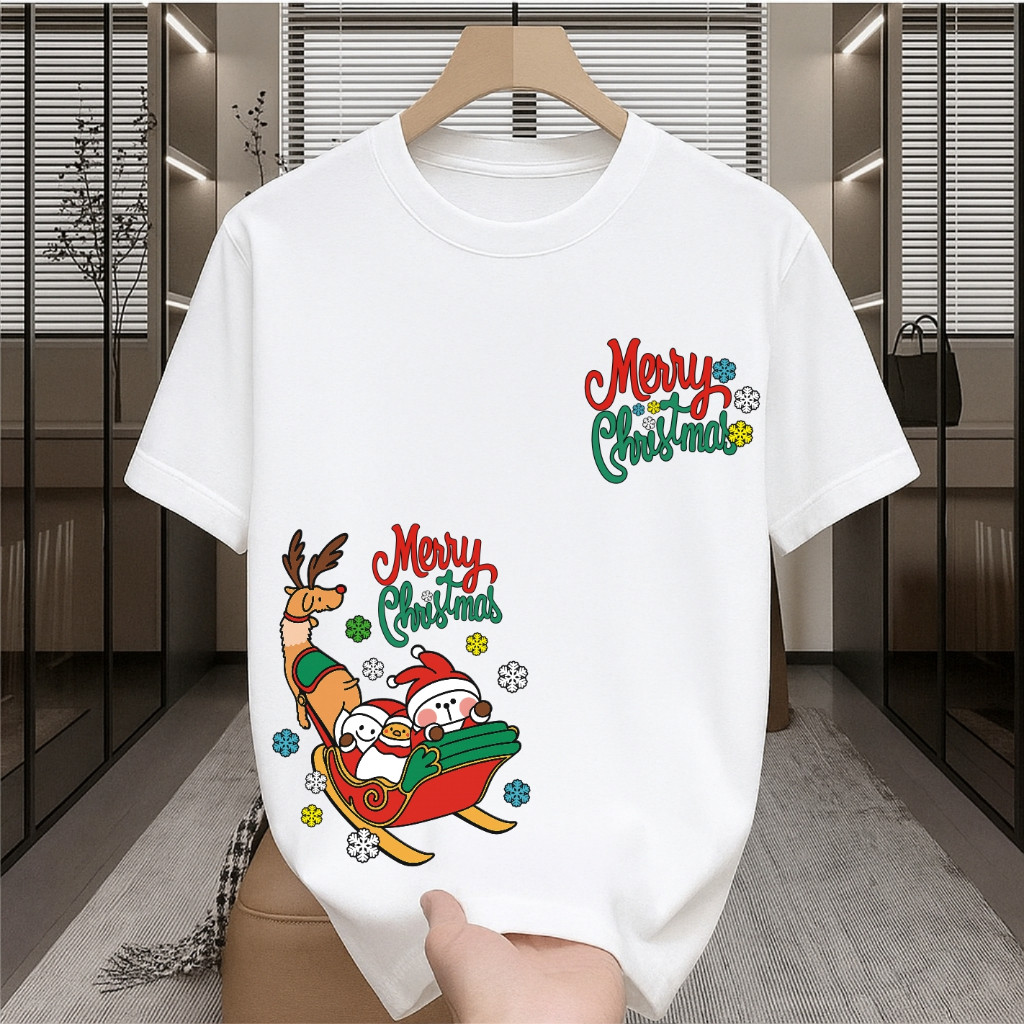 Kaos Sampai Dewasa Pria Wanita Kaos Natal keluarga couple set Samping 6 Baju Natal couple suami istr