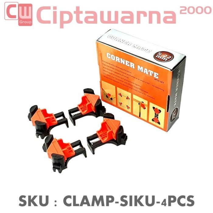 Solid Corner Clamp Set Klem Sudut 4 Pcs Ukuran 5 - 22 mm - CWTT