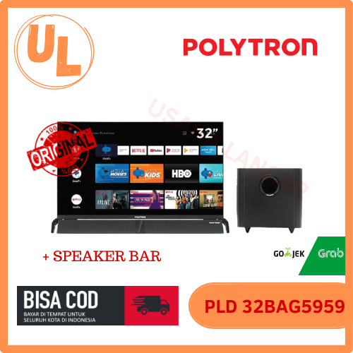 POLYTRON PLD-32BG5058/9058 SOUNBAR SMART GOOGLE TV 32 INCH - BERGARANSI RESMI