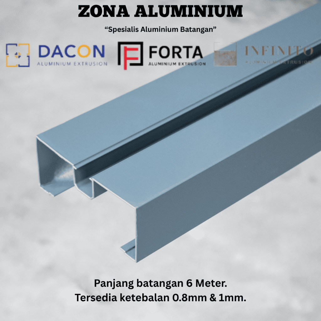DACON FORTA INFINITO Aluminium Batangan 0559 Kusen M Polos 4 Inch