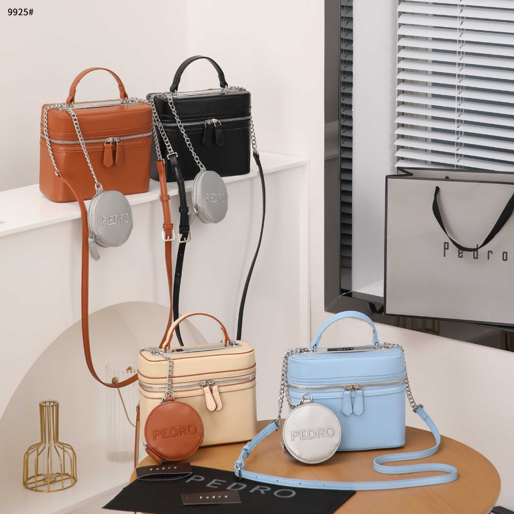 Tas Wanita #9925 Ari Boxy Shoulder Bag Bahan Kulit Branded Import