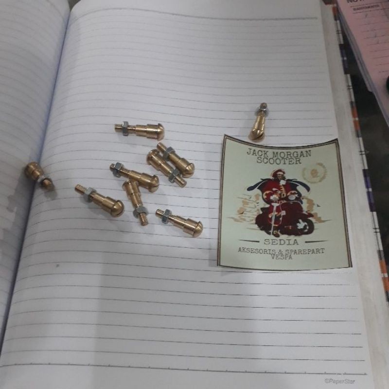 baut handel  vespa  min model ori bahan kuningan aksesoris vespa