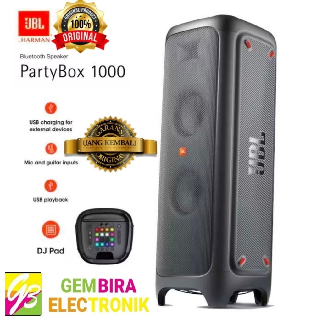 JBL Partybox 1000 / Party Box 1000 USB Bluetooth Speaker Premium Ori