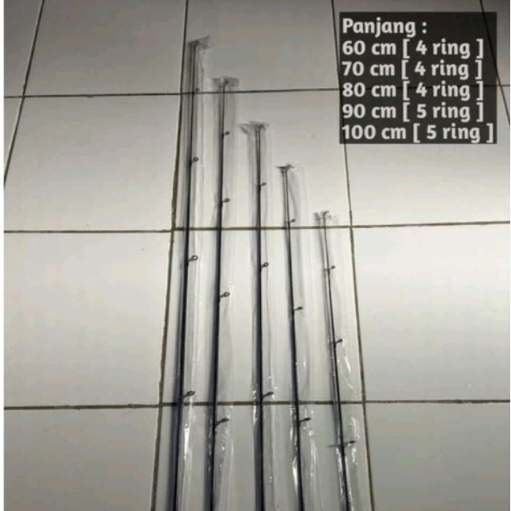 ujung joran pancing sambung atas joran pancing bahan fiber solid (cowok)