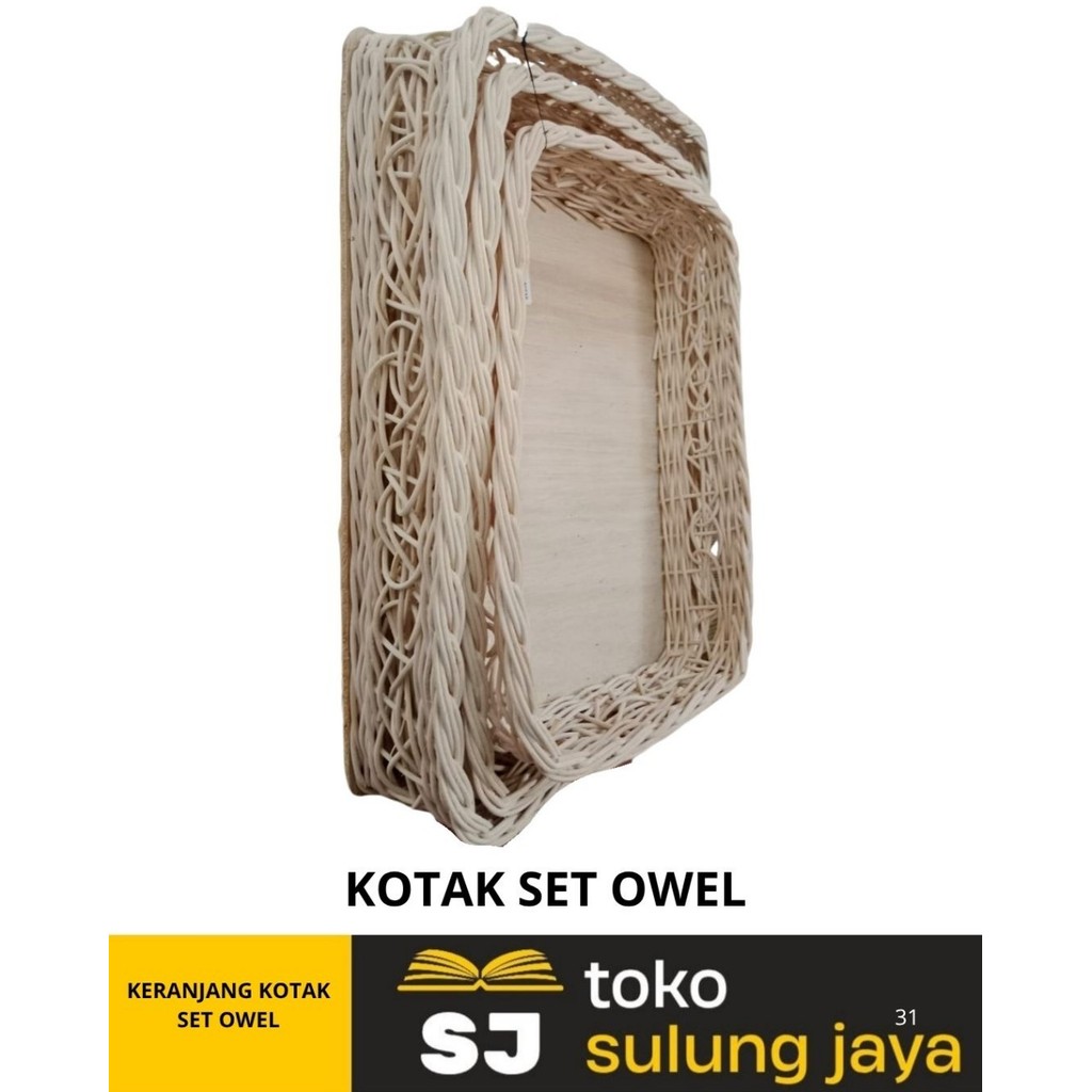 KERANJANG KOTAK SET OWEL | KOTAK HANTARAN SET | KERANJANG ROTAN KOTAK SET