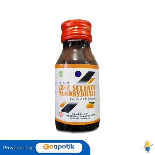 Zinc Sulfate Monohydrate Imfarmind 20 Mg/5 Ml Syrup 60 Ml