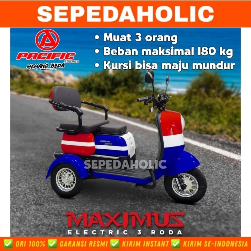 Sepeda Listrik Roda 3 Tiga PACIFIC MAXIMUS / GENIO TRITONIC X1 Electric E Bike