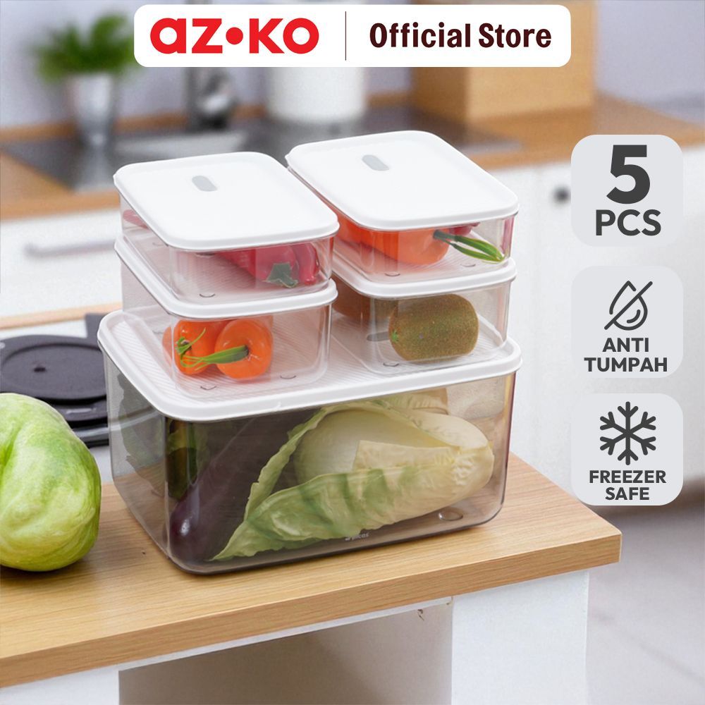 AZKO Picas Set 5 Pcs Wadah Makanan Food Container Kotak Makan Food Grade Serbaguna Tempat Makanan Fo