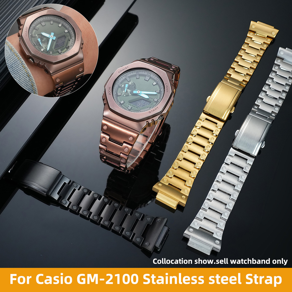 Stainless Steel Watband for casio G-SHOCK GM2100 GM 2100 GM-2100  High quality Metal Wat band solid 