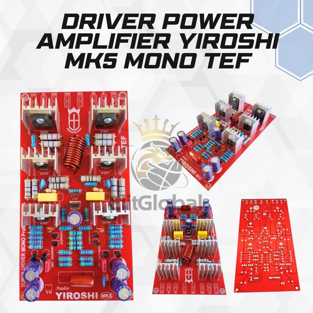Driver Power Amplifier Yiroshi MK5 Mono TEF 200–2000W Heatsink Mini PCB