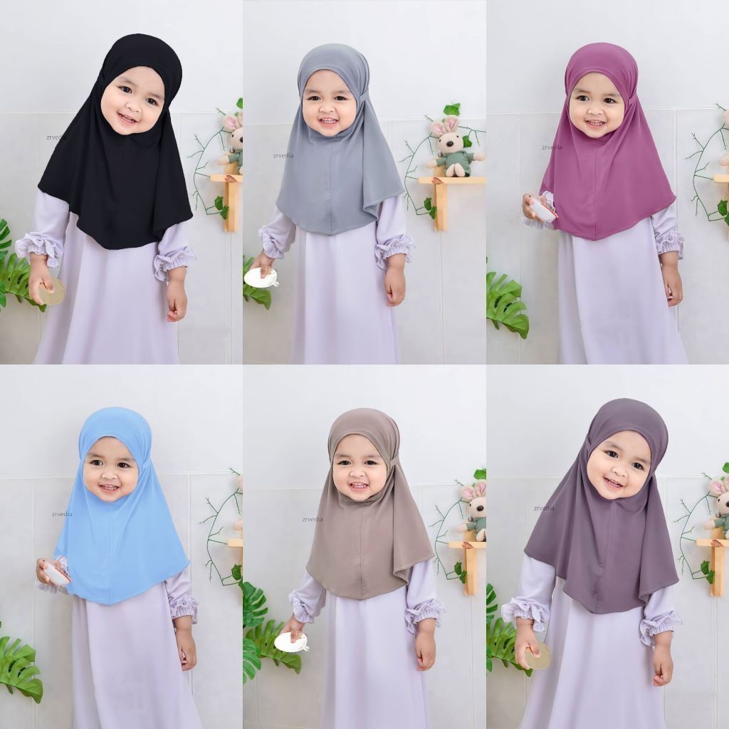Jilbab Aisha uk 0-5 tahun / Jilbab Jersey Anak Bayi Perempuan Kerudung Hijab Bergo Baby Polos Premiu