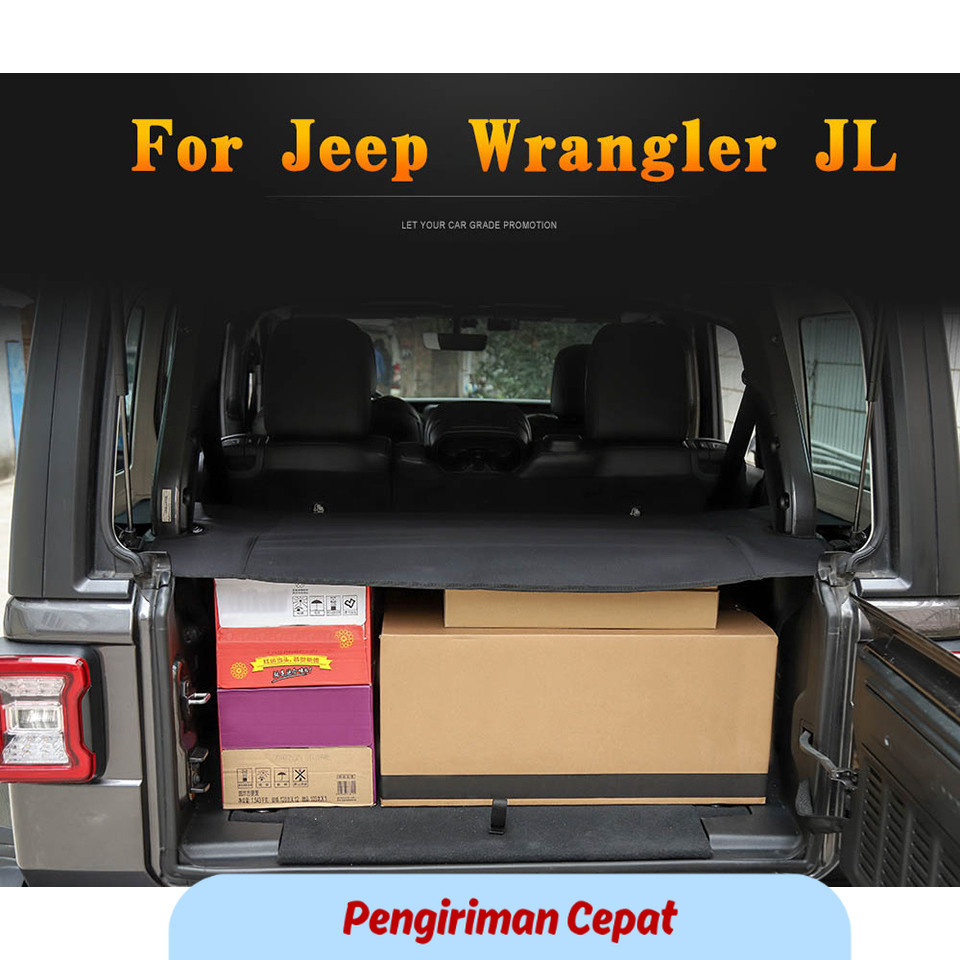 PCP Car Trunk Curtain Cover Rear Cargo Protector Shade Shield Pad for Jeep Wrangler JL 2018 2019 202