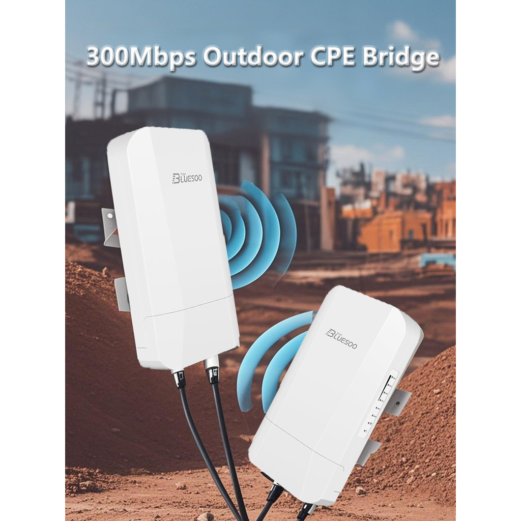 300Mbps Outdoor WiFi Bridge 2.4GHz CPE Wifi Router 1KM Wifi Singal Extender AP Access Point 24V POE 