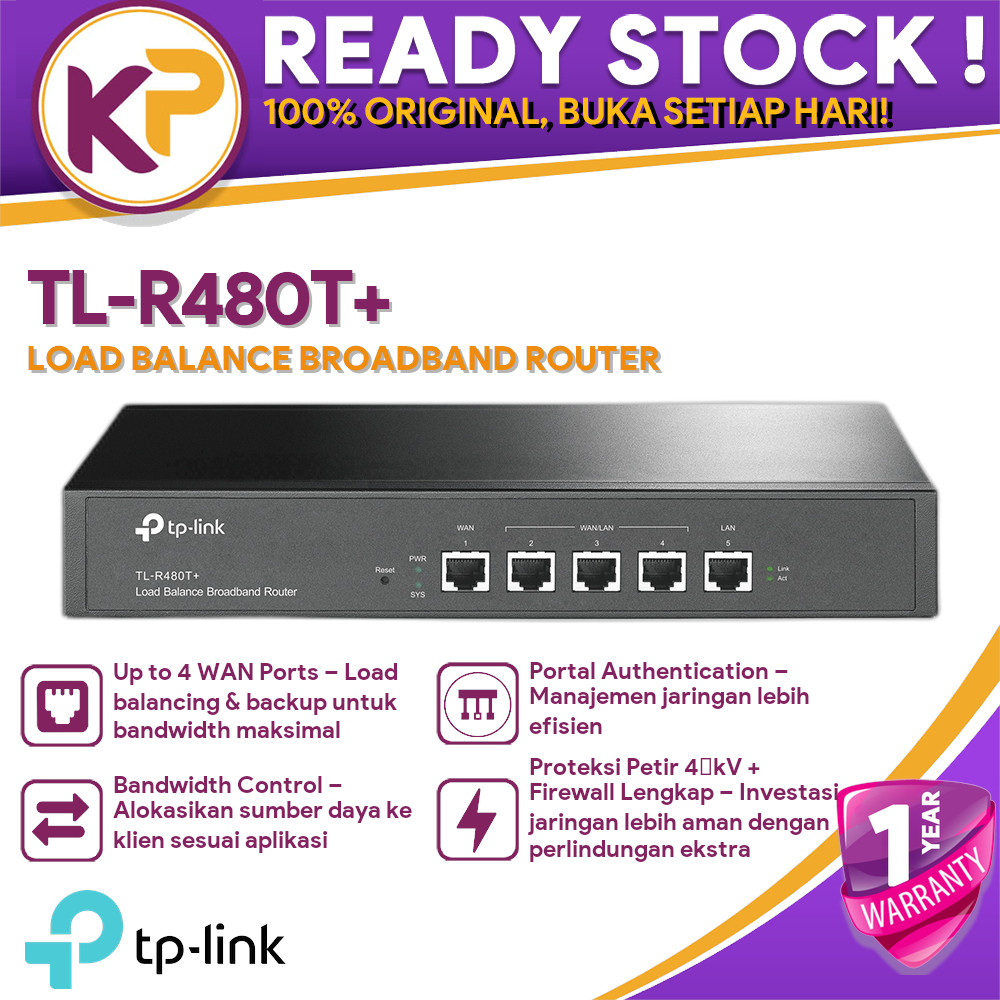TP-LINK TL-R480T+ LOAD BALANCE BROADBAND ROUTER