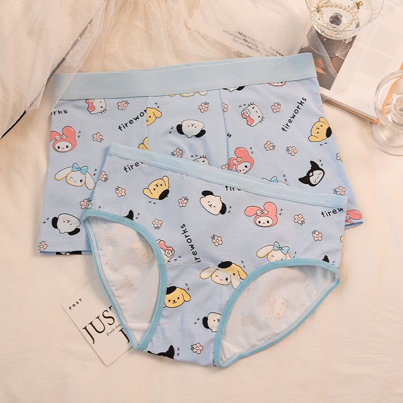 Pasangan celana dalam kartun pria dan wanita yang lucu segitiga celana dalam