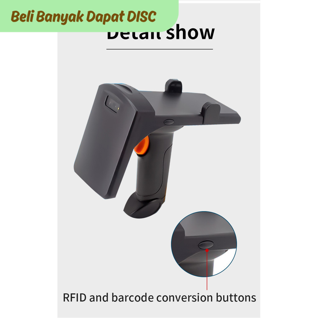 TTN Portable UHF RFID Keyboard Emulator USB Bluetooth RFID Tag Sticker 1D 2D Code Scanner UHF RFID H