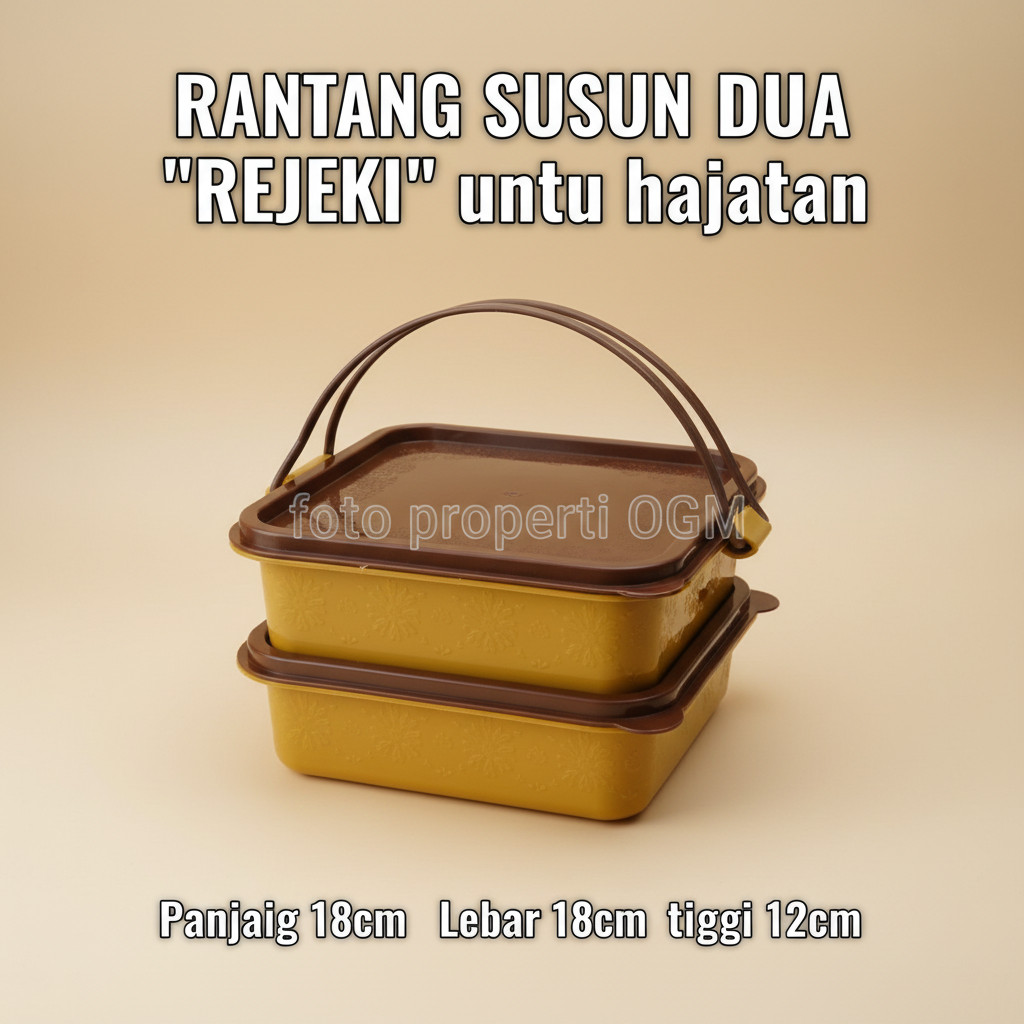 RANTANG SUSUN 2 KOTAK REJEKI / RANTANG SUSUN 2 MURAH / RANTANG HAJATAN  SUSUN 2