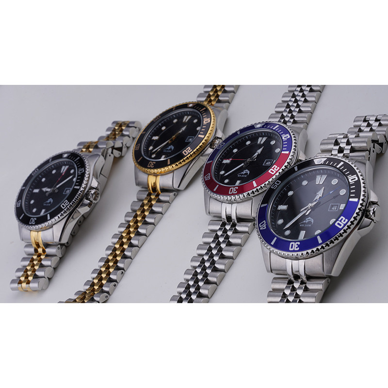 Rolamy 22mm Jubilee Wat Band For Casio MDV-106 MDV-106A MDV-106B MDV106G MDV107 316L Silver Gold Sol