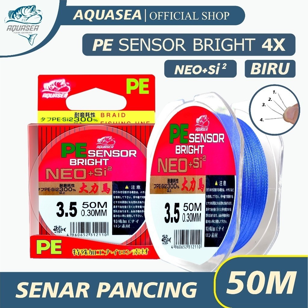 DORRY PANCING Tali Pancing PE Sensor Bright NEO+Jepang Senar Pancing 50m SuperKuat benang pe senar m