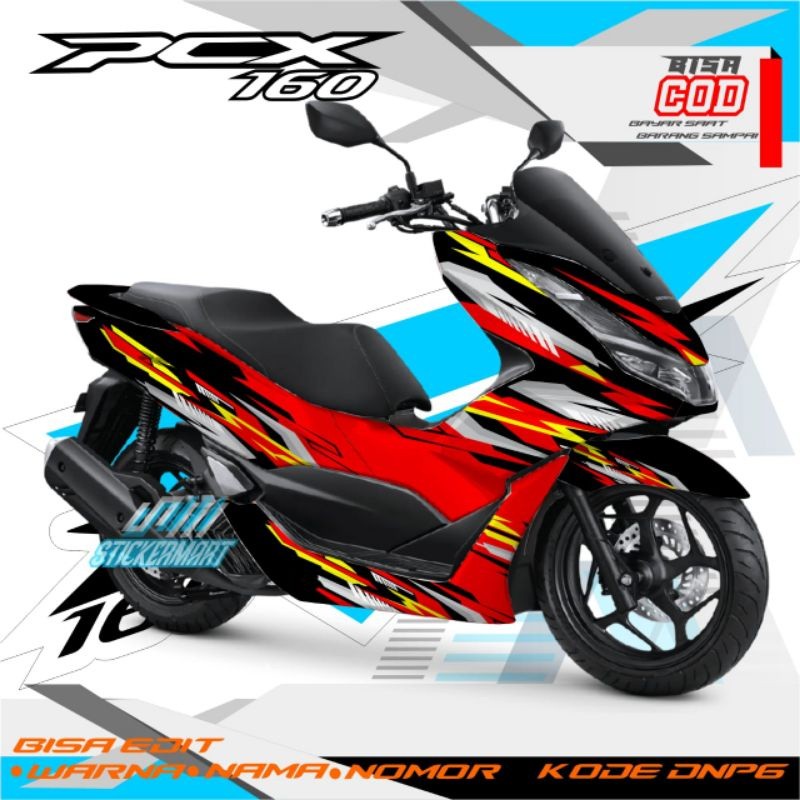 Stiker Motor sticker decal pcx 160 merah grafis variasi Murah Berkwalitas