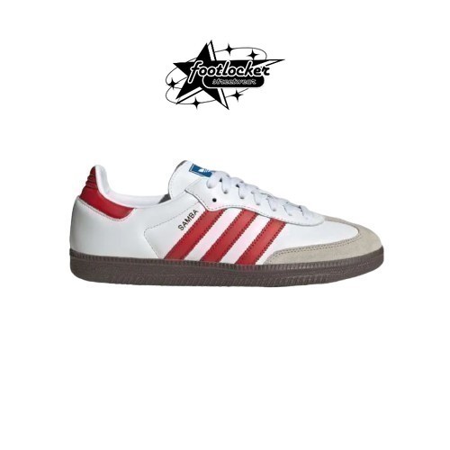 Sepatu Adidas Samba Vegan Og White Scarlet Red Gum  Original   Unisex