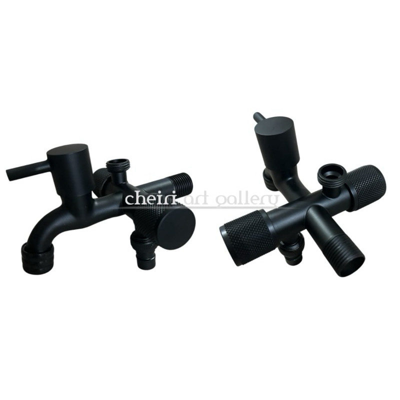 TERLARIS Kran cabang 3 black series new Kran cabang hitam krman cabang 3stainless Kran double cabang