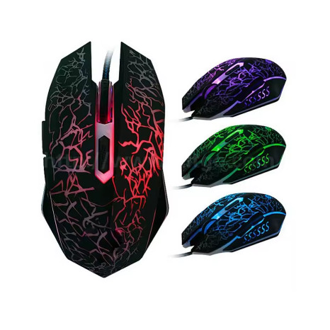 Mouse Gaming USB Kabel LED Desain Menarik 7 Lampu Warna Rainbow — 10
