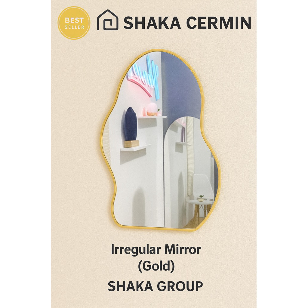 CERMIN AESTHETIC ABSTRAK LAMPU LED