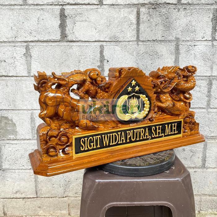 Papan nama naga / papan nama ukiran / papan nama meja custom EU4364