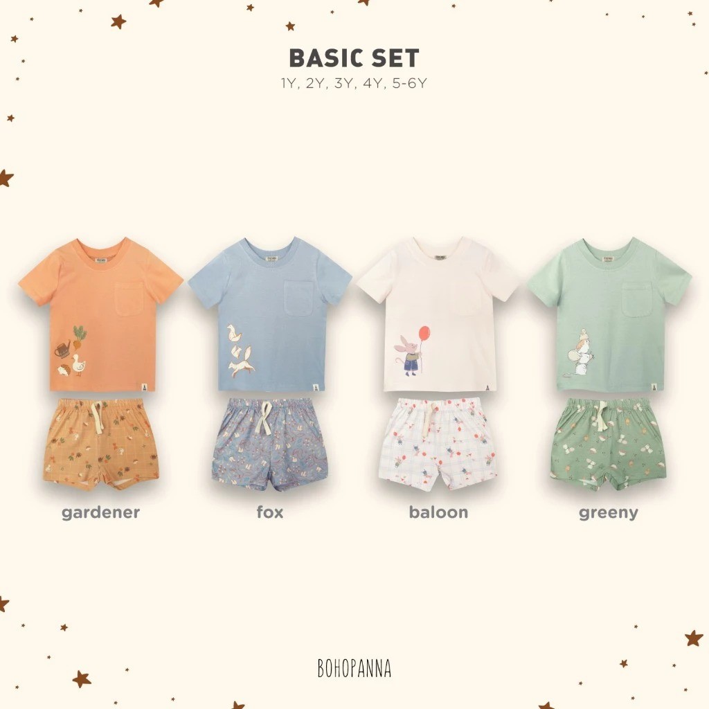BOHOPANNA - BASIC SET  - SETELAN ANAK COWOK TERBARU