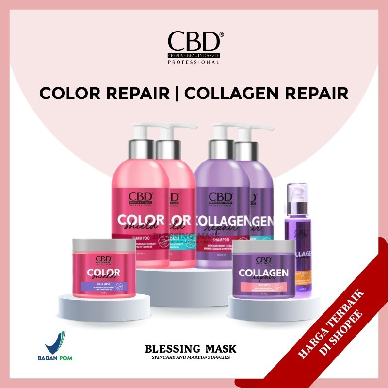 CBD Color Shield | Colagen Repair Shampoo | Hair Mask | Conditioner | Perawatan Rambut