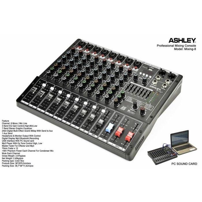 MIXER PROFESIONAL ASHLEY MIXING 8 / MIXING8 ORIGINAL ASHLEY