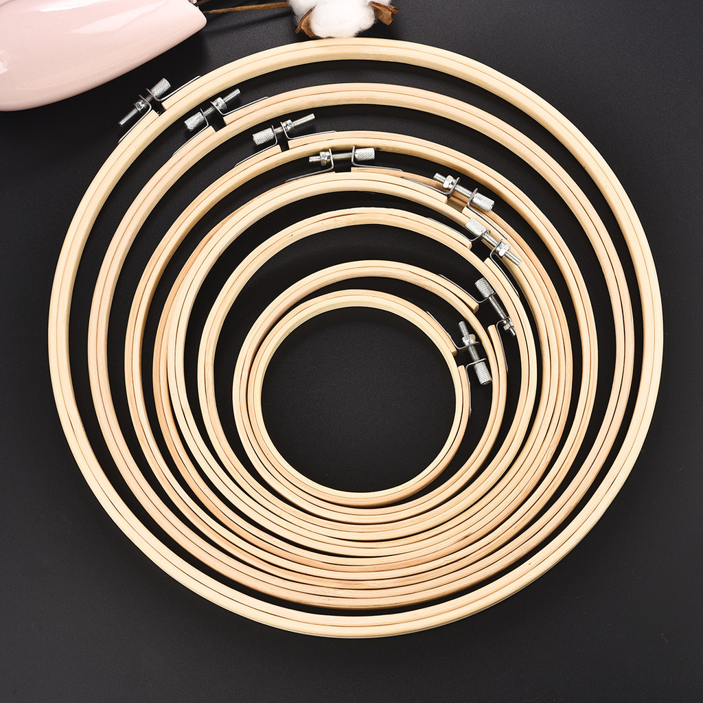 10pcs/Set 10-30cm Wooden Embroidery Hoops Frame Set Bamboo Embroidery Hoop Rings For DIY Cross Stitc