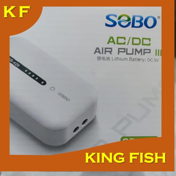 SOBO SB 428 AC DC ACDC TOUCHSCREEN 2 CABANG OTOMATIS MATI LISTRIK AERATOR