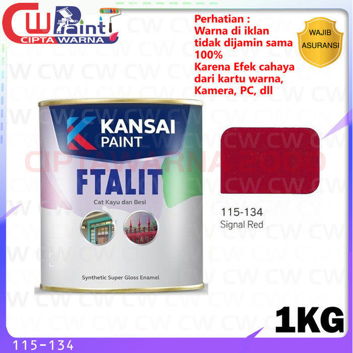 FTALIT Cat Minyak Pelapis Besi Kayu Kansai 115 - 134 Signal Red Merah 1 Kg - B5 CWS