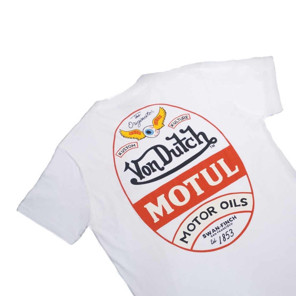 (Barang asli) Von Dutch &  Motul Collaboration Tshirt MTL02 White