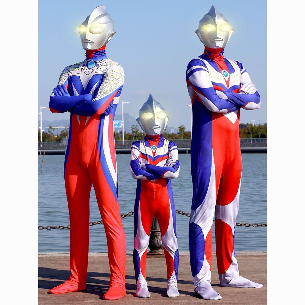 Ultraman Zero Costume Set Tiga Children's Jumpsuit Boys Performance Costume Superman cos Adult cloth