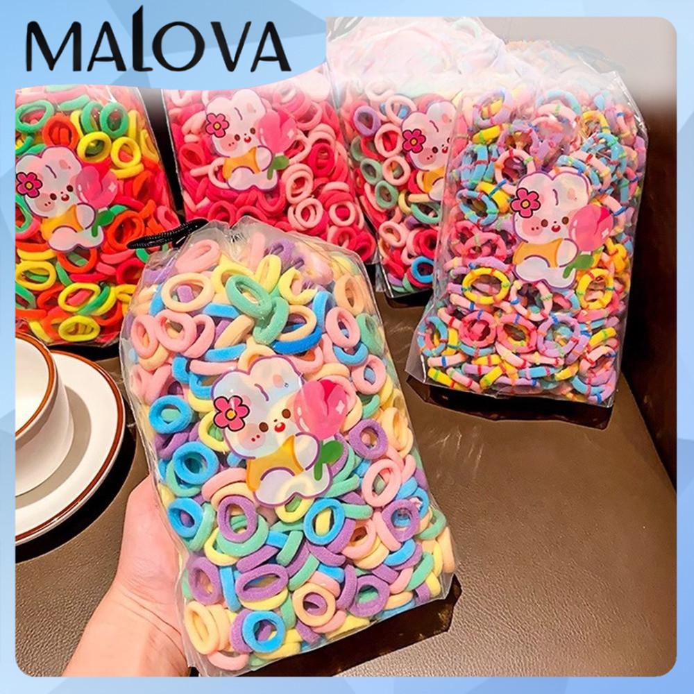 Model Donat Mini Warna Warni Ikat Rambut Isi 200 Pcs Kunciran Rambut Anak Tali Rambut Elastis