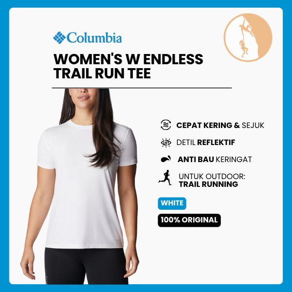 Kaos Lari Trail Wanita - Columbia Women's W Endless Trail Run Tee - White