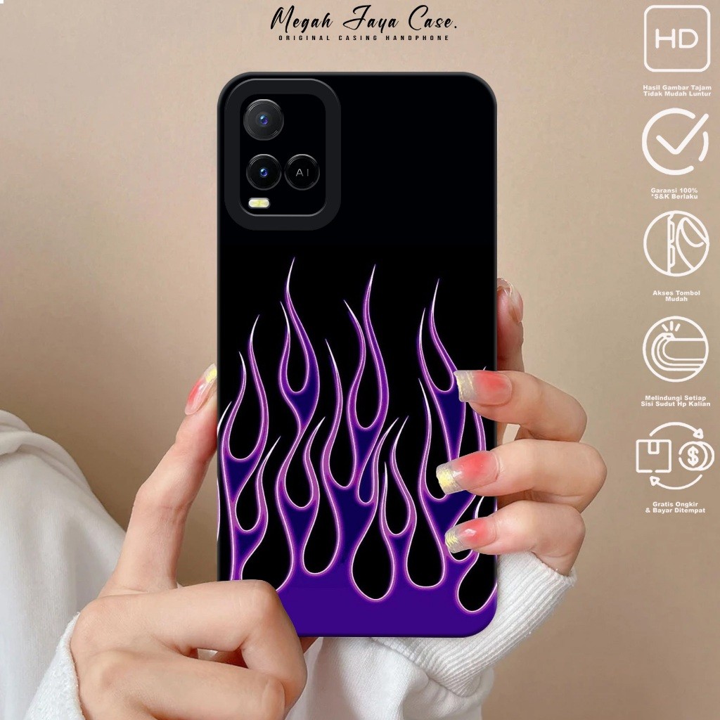 Case VIVO Y21 Y21S Y21T Y33S Y33T Y21A - Casing Hp VIVO Y21S Y21 Y21T Y21A Y33S Y33T  Motif FIRE - S