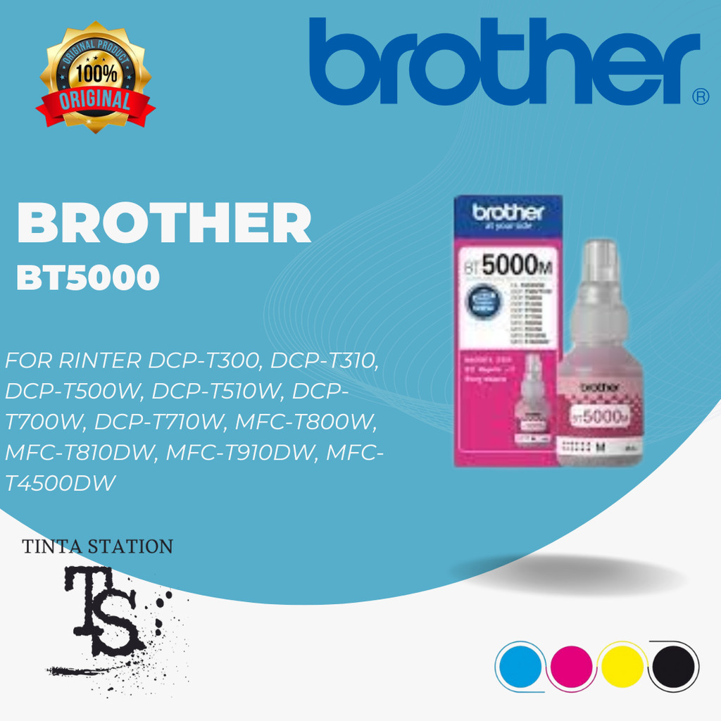 TINTA BROTHER BT5000 MAGENTA ORIGINAL UNTUK PRINTER SERIES HL- T4000DW / DCP-T300 / DCP-T310 / DCP-T