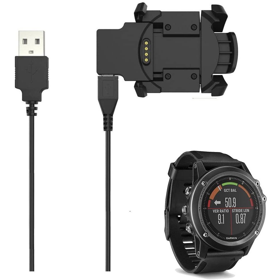 Charger Compatible with Garmin Fenix 3, Fenix 3 Sapphire, Fenix 3 HR, Quatix 3, Tactix Bravo, D2 Bra
