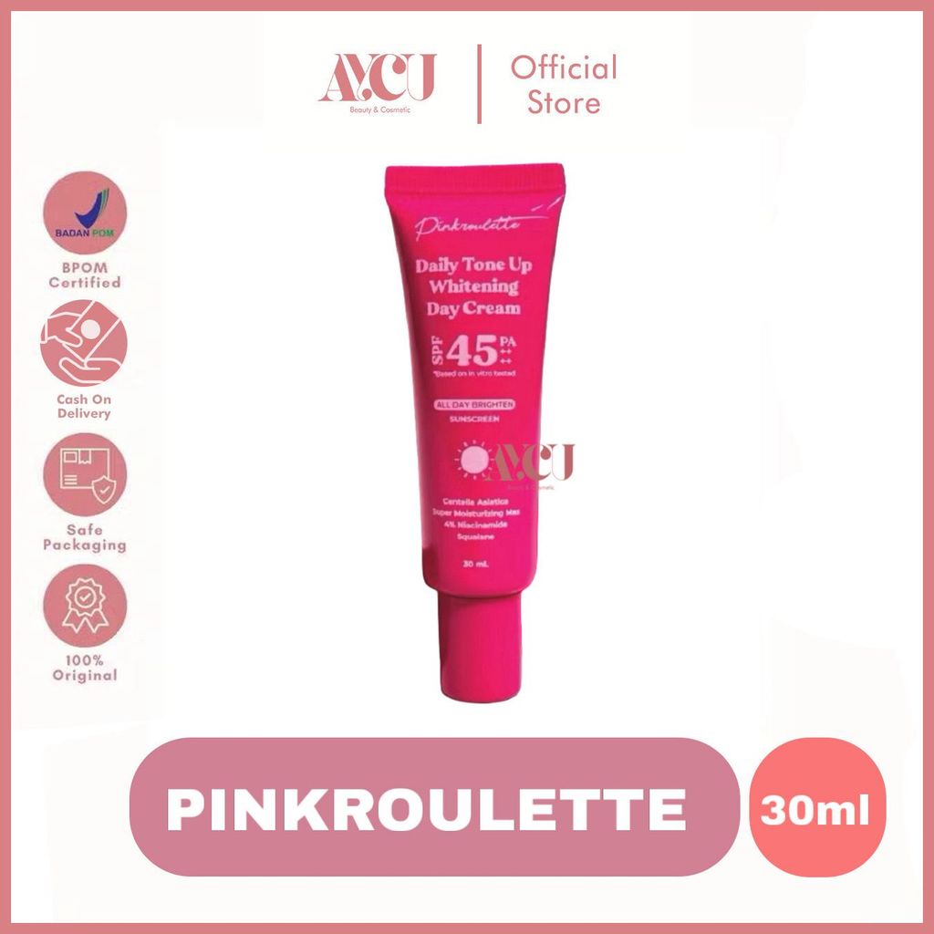[READY SIAP KIRIM] PinkRoulette - Tone Up Whitening Daycream Sunscreen SPF 45 PA++++ | Tinted Sunscr