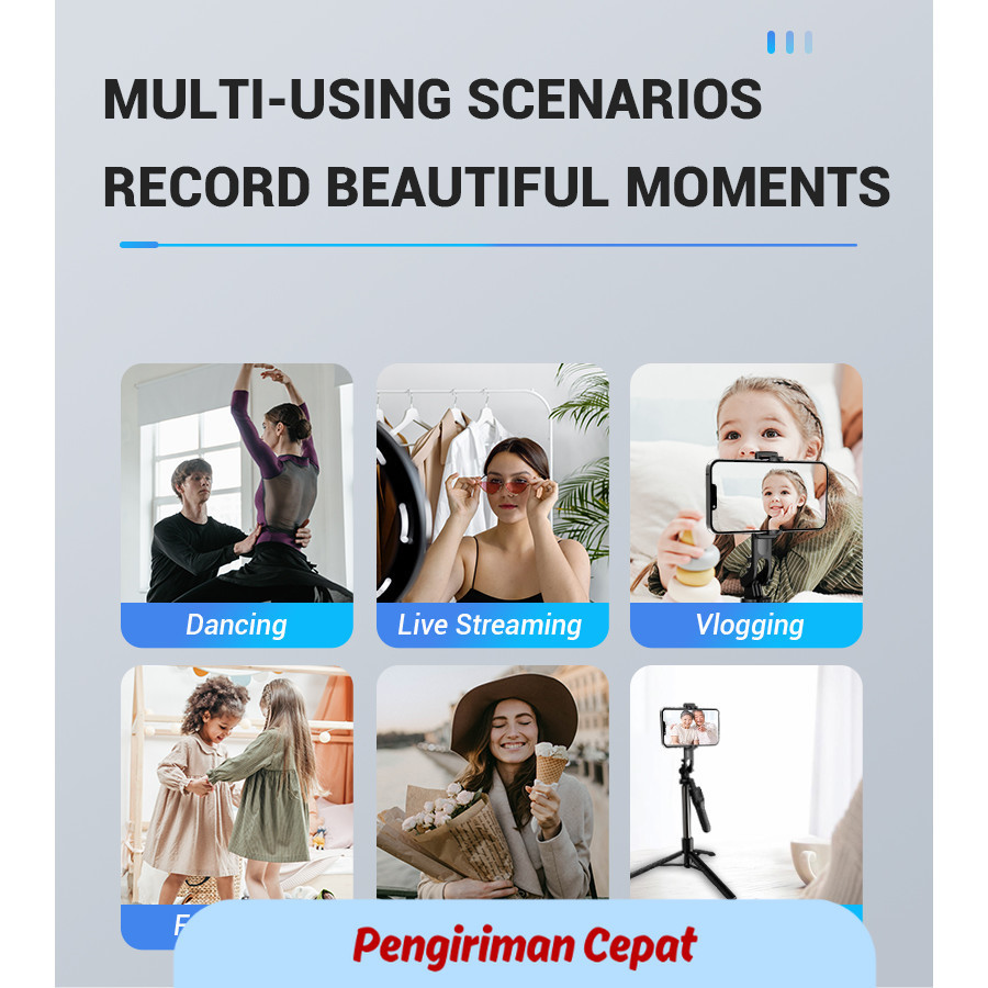 PCP Selfie Stick Tripod Extendable with Wireless Remote Floor Live Broadcast Bracket Handheld Stabil