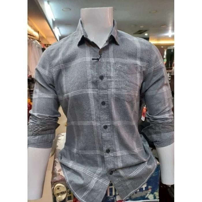 KEMEJA CARDINAL CASUAL SLIMFIT Baju Pria Panjang - L, ABU