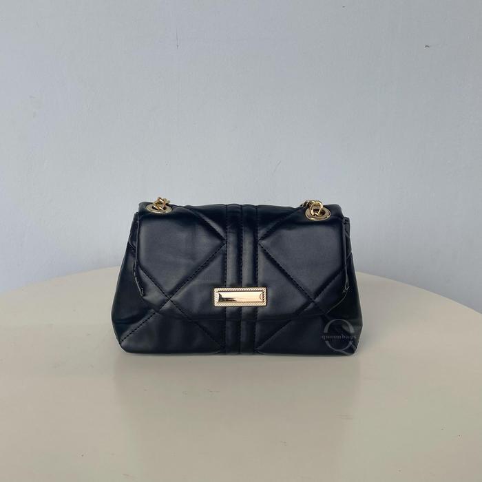 ( Exclusive Tiktok ) Queenbags - Tas Shoulder Mini Terbaru - Gaby Bags - Hitam
