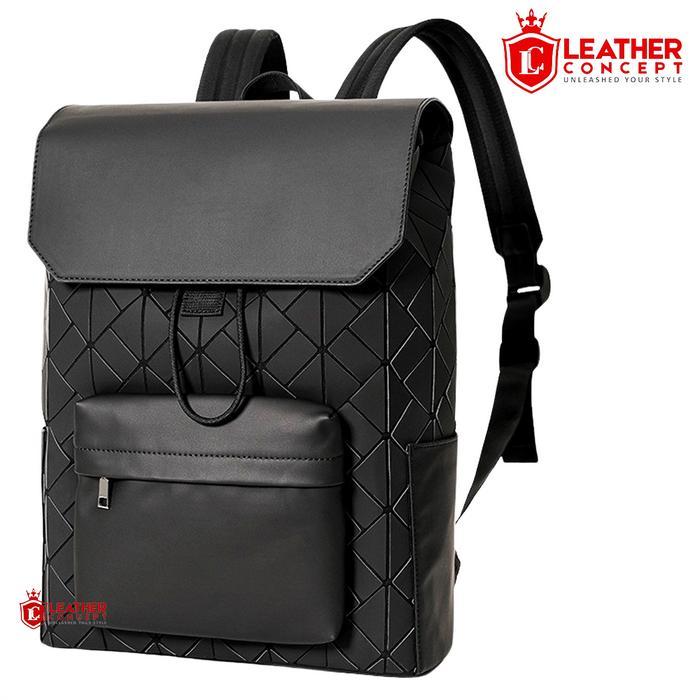 Leather Concept VINCENT Tas Ransel Kulit Pria Tas Kulit Cowok BackPack Kulit Pria hitam sekolah Seru