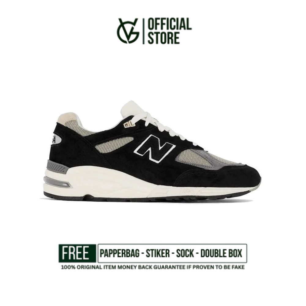 Sepatu New Balance 990v2 Miusa Teddy Santis Black True Cam 100% Original BNIB Sneakers Unisex