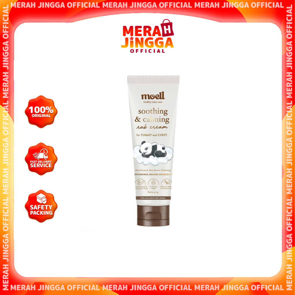 MOELL Soothing & Calming Rub Cream 50gr Meningkatkan Kualitas Tidur Bayi Anak | Merah Jingga Officia