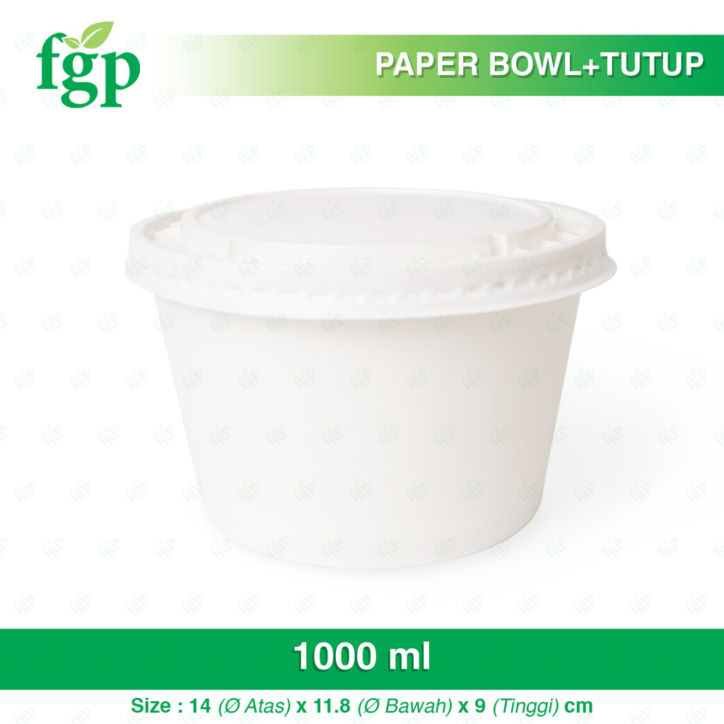Tutup / Lid Putih Paper Bowl 1000 ml